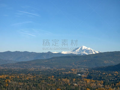 华盛顿州,华特康县,贝克尔山,地形,森林,秋天,山谷,住房,美国西北太平洋地区,斯卡吉特县