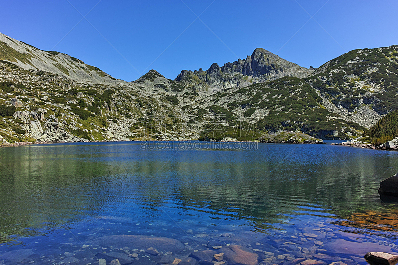 湖,山,保加利亚,地形,水,休闲活动,水平画幅,云,皮林山脉,无人