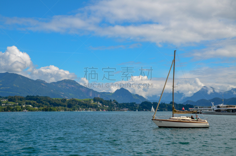湖,苏黎士,都市风景,地形,水平画幅,云,无人,户外,屋顶