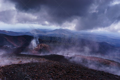 山,活火山,volcanic scoria,喷气孔,堪察加半岛,冻原,硫磺,水平画幅,苔藓,户外