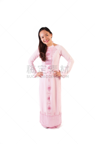 越南人,自然美,女孩,青年人,垂直画幅,青少年,注视镜头,美人,黑发,奥黛