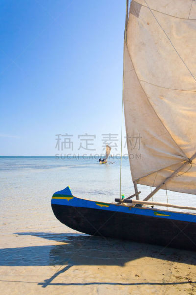 马达加斯加,桨叉架船,垂直画幅,水,天空,无人,夏天,户外,钓鱼,旅游