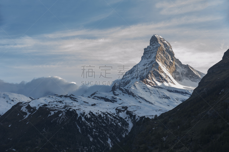 山,马特洪峰,天空,雪,顶部,奔宁山脉,山脊,高处,冬天,著名景点