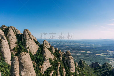 加泰隆尼亚,西班牙,山,英属蒙塞拉特岛,自然,水平画幅,无人,蓝色,欧洲,户外