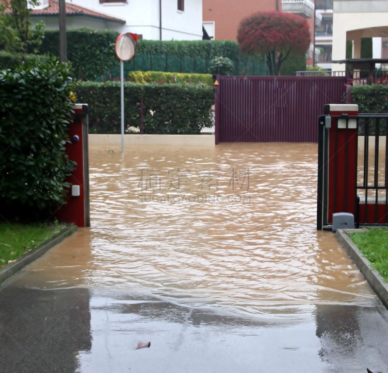 水灾,河流,路,水,褐色,气候,水平画幅,环境损害,运河,水下