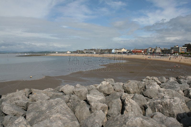 海滩,莫琴姆,Morecombe Bay,兰开夏,水,水平画幅,岩石,无人,海岸地形,户外