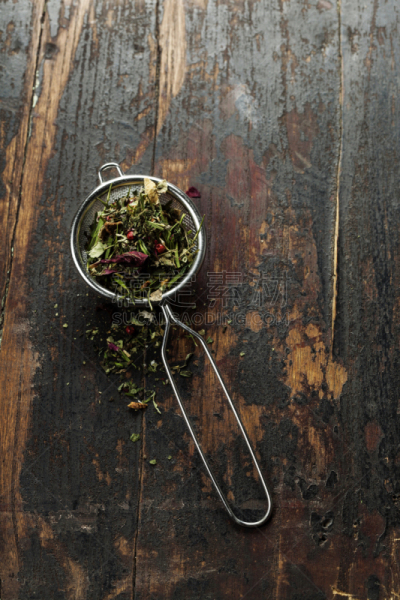 绿茶,野草莓,甘菊花,垂直画幅,褐色,干的,特写,熏衣草,超大号,叶子