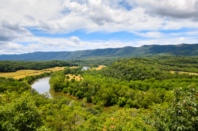 山南多河,州立公园,蓝色山脊山脉,自然,美国,水平画幅,高视角,绿色,山,无人