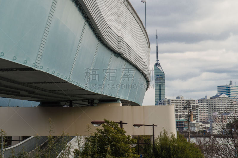 高架道路,福冈,空中走廊,水平画幅,无人,日本,交通,公路,户外,城市