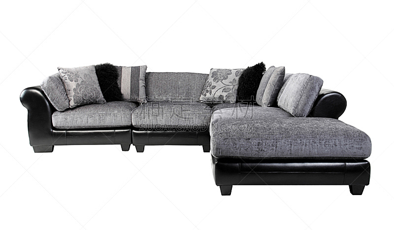 长椅,时尚,沙发,角落,分离着色,灰色,座位,水平画幅,纺织品,无人