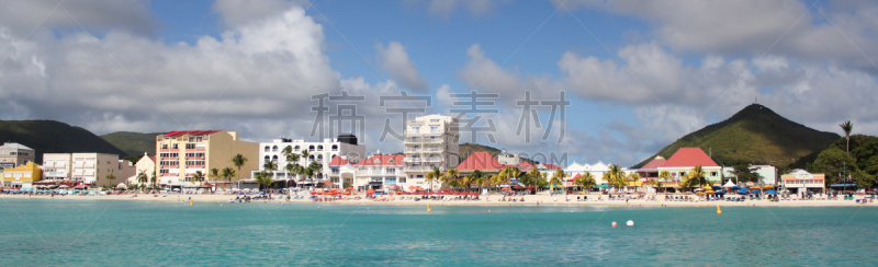 海港,菲利普斯堡,法属圣马丁,水平画幅,无人,全景,酒后驾驶,户外,岛,海洋