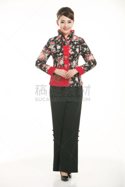 传统服装,白色背景,衣服,前面,男招待,唐装,垂直画幅,日本,幼小动物,青年人