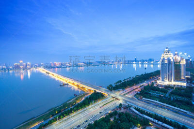 南昌市,江西省,都市风景,河流,长江,高动态范围成像,天空,美,水平画幅,夏天