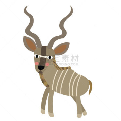 动物,矢量,绘画插图,角羚,动画片,有蹄哺乳动物,哺乳纲,非洲大羚羊,动物皮,泽羚