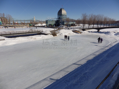 旅行者,维尤克斯,居住区,旱冰场,天空,新的,水平画幅,雪,户外,湖