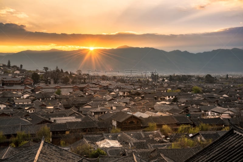 都市风景,屋顶,建筑,丽江,建筑外部,鸟类,都市风光,顶部,动物眼睛