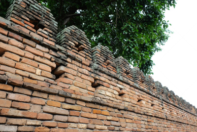 过去,围墙,拉那风景饭店,过时的,砖,泰国,拆毁的,2015年,建筑,建筑结构