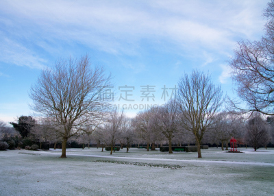 爱尔兰共和国,雪,利默里克郡,天空,公园,长椅,水平画幅,无人,蓝色,户外