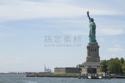 纽约,自由女神像,埃利斯岛,纪念碑,水平画幅,无人,符号,夏天,美洲,自由
