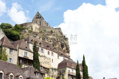 法国,castelnaud la chapelle,多尔多涅,山谷,多尔多涅河,城堡,高大的,传统,云景,云