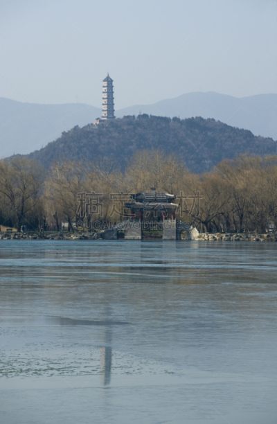 颐和园,昆明湖,自然,垂直画幅,纪念碑,水,公园,无人,冻结的,北京