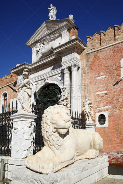 威尼斯兵工厂,美术雕像,垂直画幅,威尼托大区,建筑,无人,欧洲,要塞,威尼斯,雕塑
