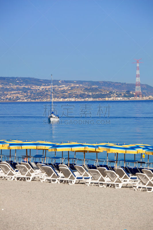 海滩,看风景,斯库拉,墨西拿海峡,卡拉布里亚,垂直画幅,水,度假胜地,无人,夏天