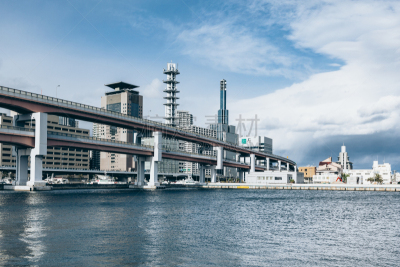 神户,城市天际线,海港,高架道路,日语,公共交通,新的,通勤者,水平画幅,交通