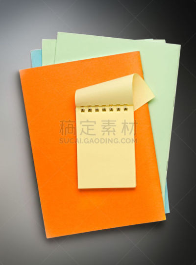 纸,黄色,开着的,笔记本,商务,螺线,橙色,床单,模板,商业金融和工业