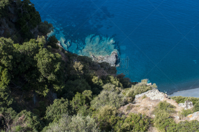 海滩,悬崖,科西嘉,科西嘉岛最北端,黑色,特拉华,名声,西,航拍视角,长的