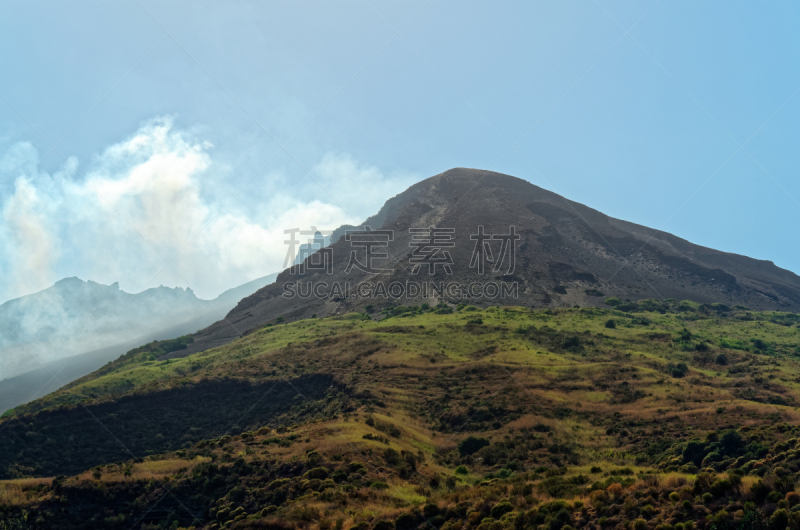 斯特隆博利岛火山,在上面,烟,丽巴瑞群岛,火山学,伊奥利亚群岛,活火山,火山口,灰,爆炸物