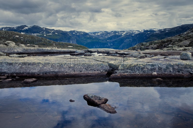 恶魔之舌,夏天,地形,山,全景,自然美,挪威,voringsfossen,奇迹石,哈当厄尔峡湾