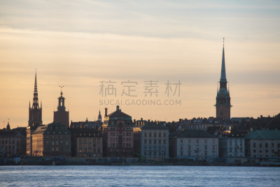 斯德哥尔摩,渡轮,天空,瑞典,风景,摄像机拍摄角度,蓝色,全景,夏天,自然美