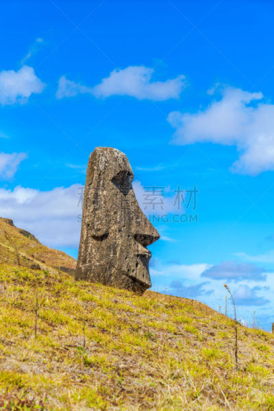 拉诺拉拉库,采石场,火山,山,石像生,垂直画幅,纪念碑,天空,石材,采矿业