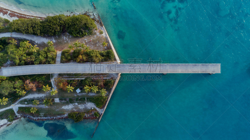 巴伊亚宏达州立公园,bahia honda key,美国,水平画幅,高视角,无人,墨西哥湾沿岸国家,户外,航拍视角,佛罗里达