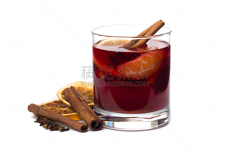 饮料,香料,冬天,热甜红酒,分离着色,鸡尾酒,白色背景,茶,传统