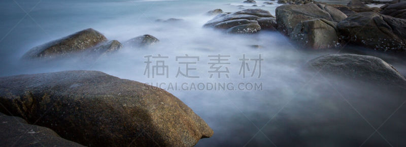 海洋,长时间曝光,海滩,罗勇,水平画幅,无人,2015年,全景,夏天,户外