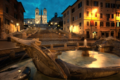piazza di spagna,台阶,水平画幅,喷泉,会议,古老的,巴洛克风格,旅行者