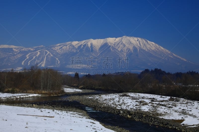 河流,岩手县,山,旅途,雪,水面,自然美,春天,植物,岩石