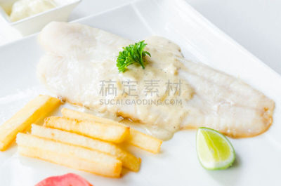牛排,大鲈鱼,鳕鱼,鲟鱼,鲽,餐具,格子烤肉,水平画幅,素食,无人