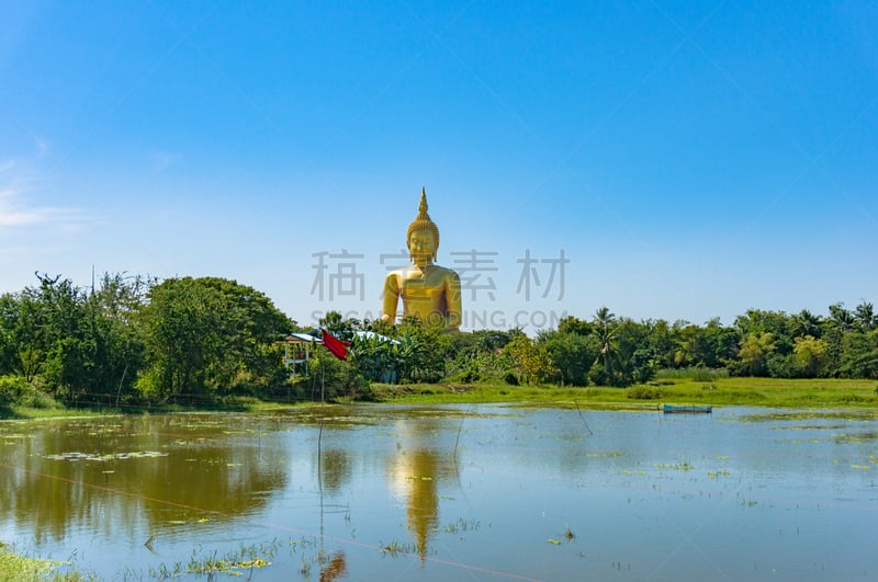 泰国,乐山大佛,地形,风景,公园,绿色,艺术,水平画幅,传统,巨大的