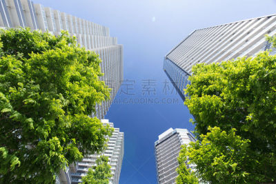 横滨,绿色,日本,公寓,摩天大楼,清新,建筑外部,天空,公园,水平画幅