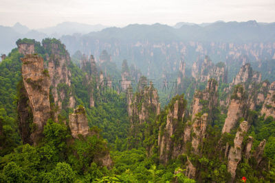 张家界国家森林公园,山,中国,地形,白云山脉,天子山,武陵源,张家界,湖南省,自然立柱