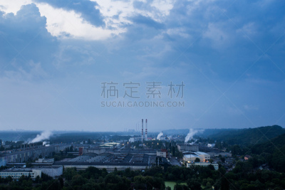 工业,黎明,造纸厂,居住区,天空,工业区,水平画幅,云,能源,装管