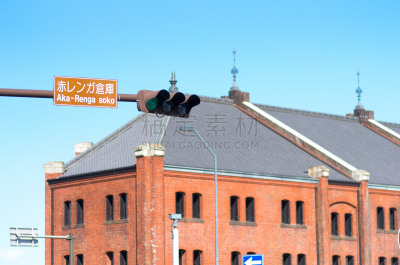 横滨,仓库,日本,红色,砖,神奈川县,水平画幅,建筑,无人,都市风景