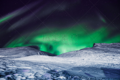 天空,星星,月亮,北极光,山,朗伊尔城,挪威,北极,斯瓦尔巴德群岛,南极洲