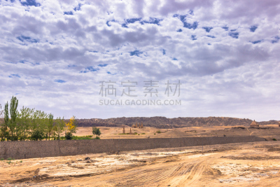 Dunhuang, China - August 05, 2014: Landscape near the Mogao caves in Dunhuang, China