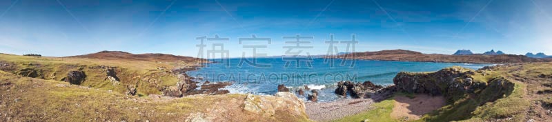 海岸线,苏格兰高地,水,天空,留白,乡村风格,水湾,山脊,海滩,旅游