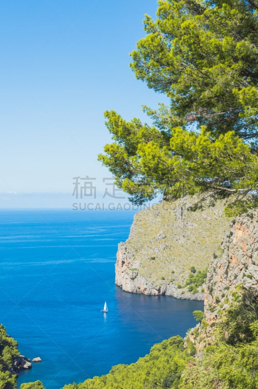 视角,狩猎动物,自然,垂直画幅,旅游目的地,地形,无人,蓝色,sierra de tramuntana,欧洲