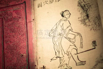 清朝,过时的,书,草药,易经,中医,针灸,图腾柱,中文,以前的